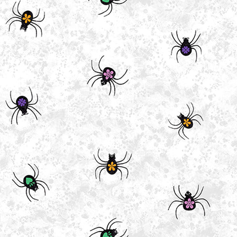 Halloween Monsters <br> Crawling Spiders White