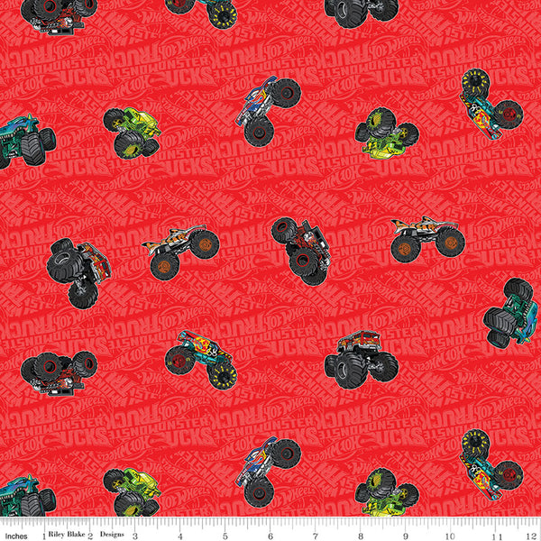 Hot Wheels Monster Trucks Cotton Fabric by the Yard