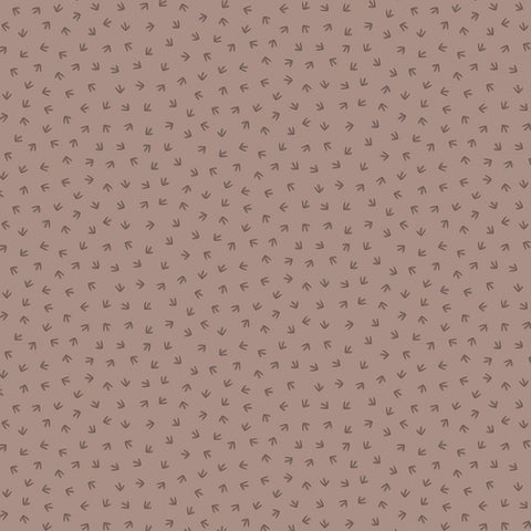 D is for Dinosaur Paw Prints Taupe Cotton Fabric
