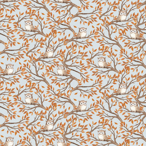 Forest Dreams Hoot Mist Cotton Fabric