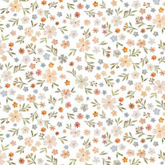 Forest Dreams Spring Floral White Cotton Fabric