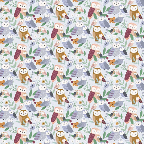 Owl You Need is Love Don't Give a Hoot Misty Cotton Fabric