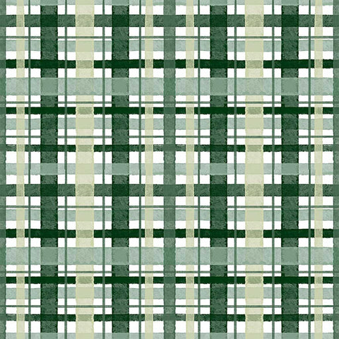 Best in Snow Water Plaid White Cotton Fabric