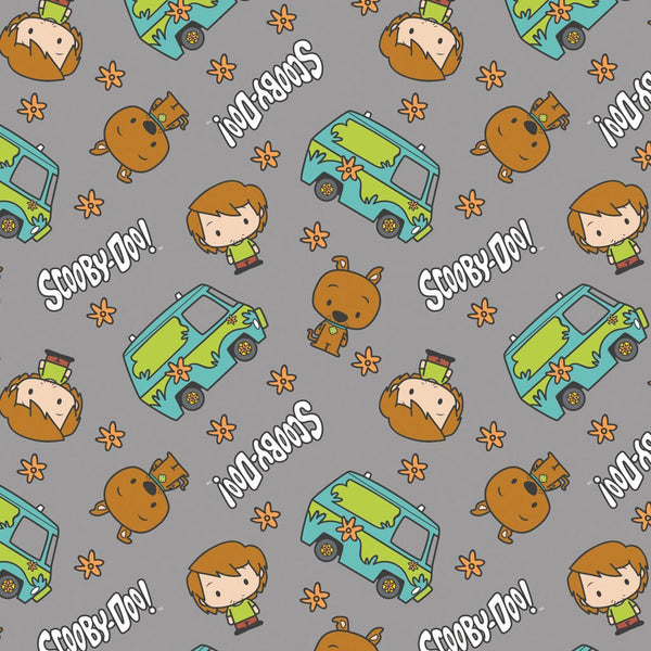 Scooby Doo <br> Chibi Floral Toss Grey