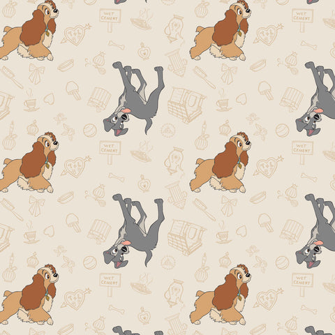 Lady and the Tramp cotton fabric