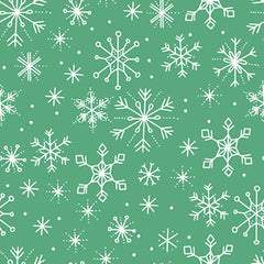 Polar Bear Lodge Snow Flake Green