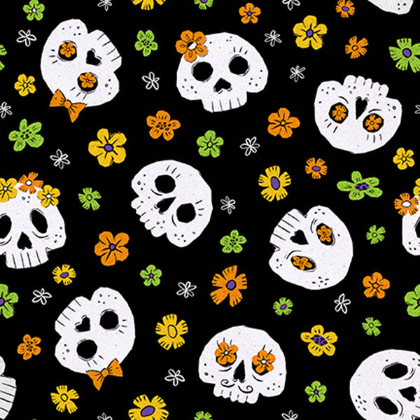 Halloween Monsters <br> Skulls Black