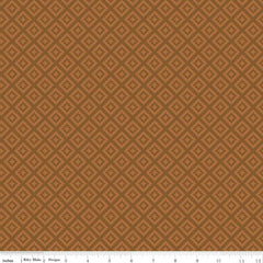 Brown tone on tone geometric diamond print with ruler