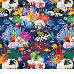 Ocean Story Cotton Fabric