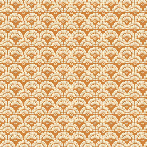 Heritage Cottage Petals Burnt Orange Cotton Fabric