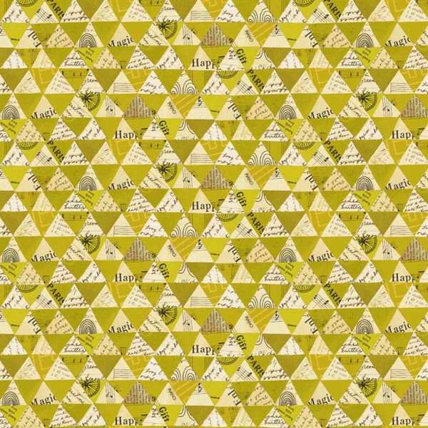 Wish <br> Collaged Triangles Olive Oil Metallic