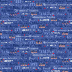 We the People <br> Patriotic Text Blue