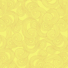 Bright World Spirals Mellow Yellow cotton fabric