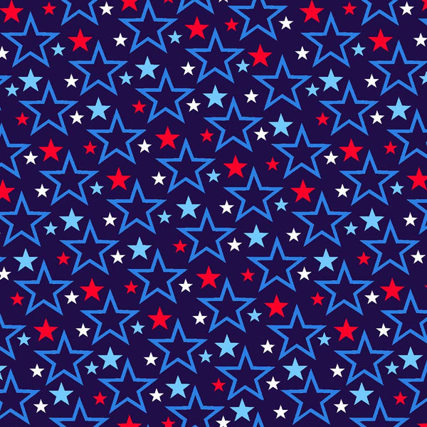 Stars and Stripes Forever <br> Tossed Stars Blue