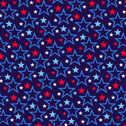 Stars and Stripes Forever <br> Tossed Stars Blue