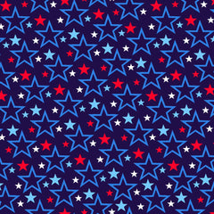 Stars and Stripes Forever <br> Tossed Stars Blue