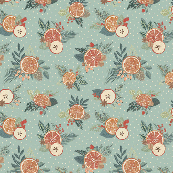 Holiday Spice <br> Fruit Blossoms Light Teal