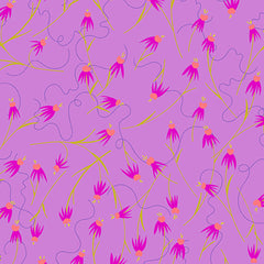 Alison Glass Wildflowers Coneflowers Lilac Cotton Fabric