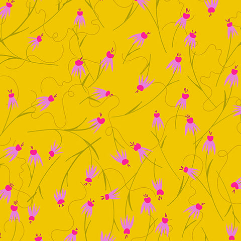 Alison Glass Wildflowers Coneflowers Sunshine Cotton Fabric
