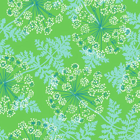 Flora Fauna Wild Carrots Grass Cotton Fabric