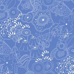 Alison Glass Century Prints Hopscotch Grow Bluebell Cotton Fabric