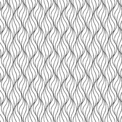 Black and White Waves Cotton Fabric