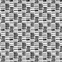 Black and White Hatched Stripe Cotton Fabric
