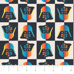 2 Yard Precut <br> Star Wars <br> Darth Vader Checkerboard Rainbow