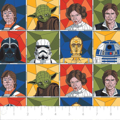 2 Yard Precut <br> Star Wars <br> Stained Glass <br> Portraits Multi