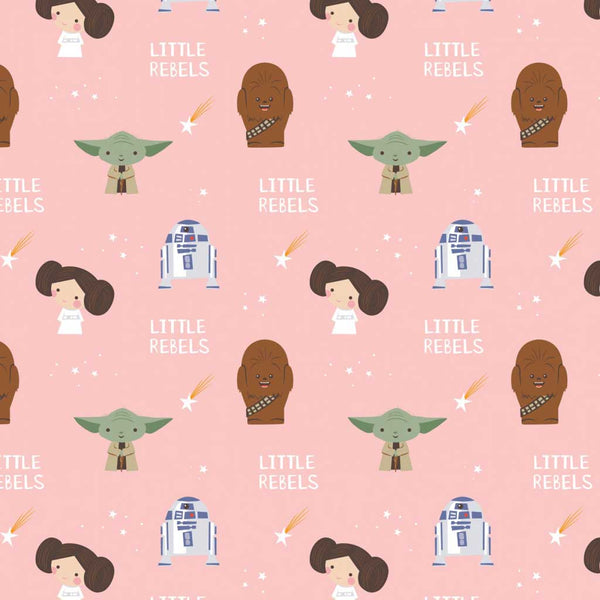 2 Yard Precut <br> Character Nursery <br> Star Wars <br> Little Rebels Pink