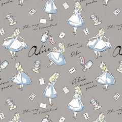 2 Yard Precut <br> Disney Alice in Wonderland Grey