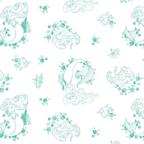 2 Yard Precut <br> Disney Forever Princess <br> Ariel Toile