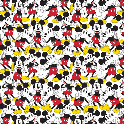 Mickey and Friends Mickey True Classic White Cotton Fabric