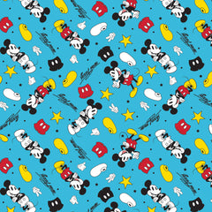 Mickey and Friends Iconic Mickey Toss Aqua Cotton Fabric