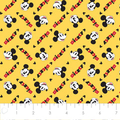 Mickey and Friends Mickey Vibes Yellow Cotton Fabric