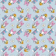 Mickey and Friends Oopsie Daisy Duck Grey Cotton Fabric