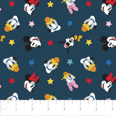 Mickey and Friends Better Together Navy Cotton Fabric
