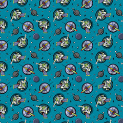 Buzz Lightyear Badge Blue Cotton Fabric