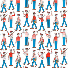 Where's Waldo Crown White Cotton Fabric