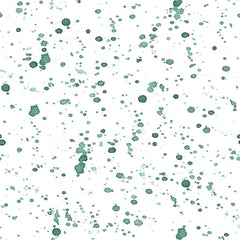 Pattern of green splattered dots on a white background
