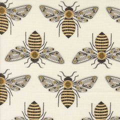 Pattern of large bees on a beige background