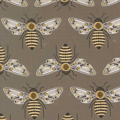 Pattern of large bees on a gray background