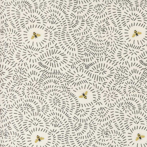 Pattern of bees on a beige background