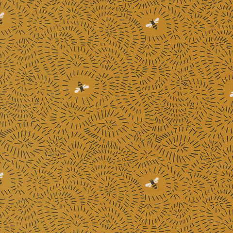 Pattern of bees on a brown background