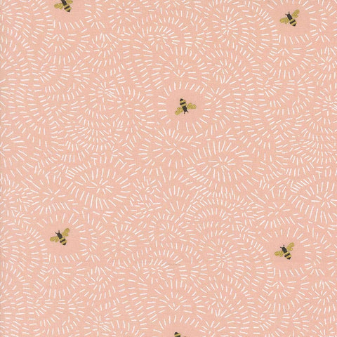 Pattern of bees on a pink background