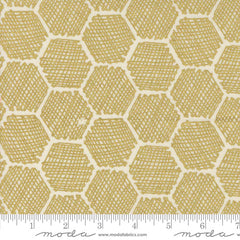 Hexagonal pattern with a textured design in gold with ruler