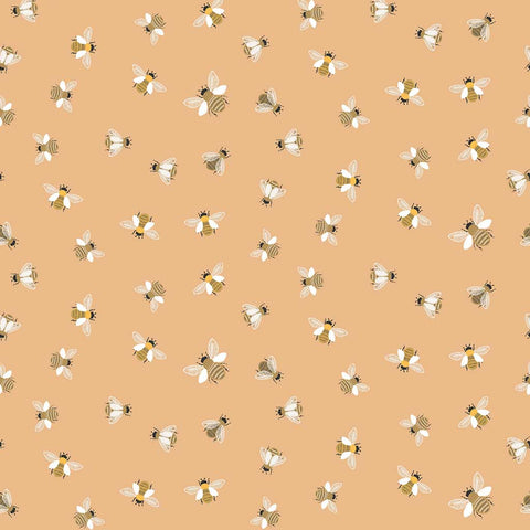Pattern of bees on a brown background