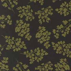 Green floral pattern on a black background