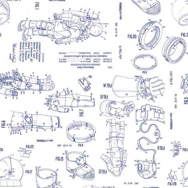 Outer Space by NASA <br> Spacesuit Patent White