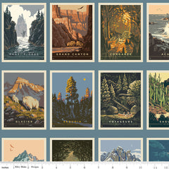 National Parks <br> Postcards Blue